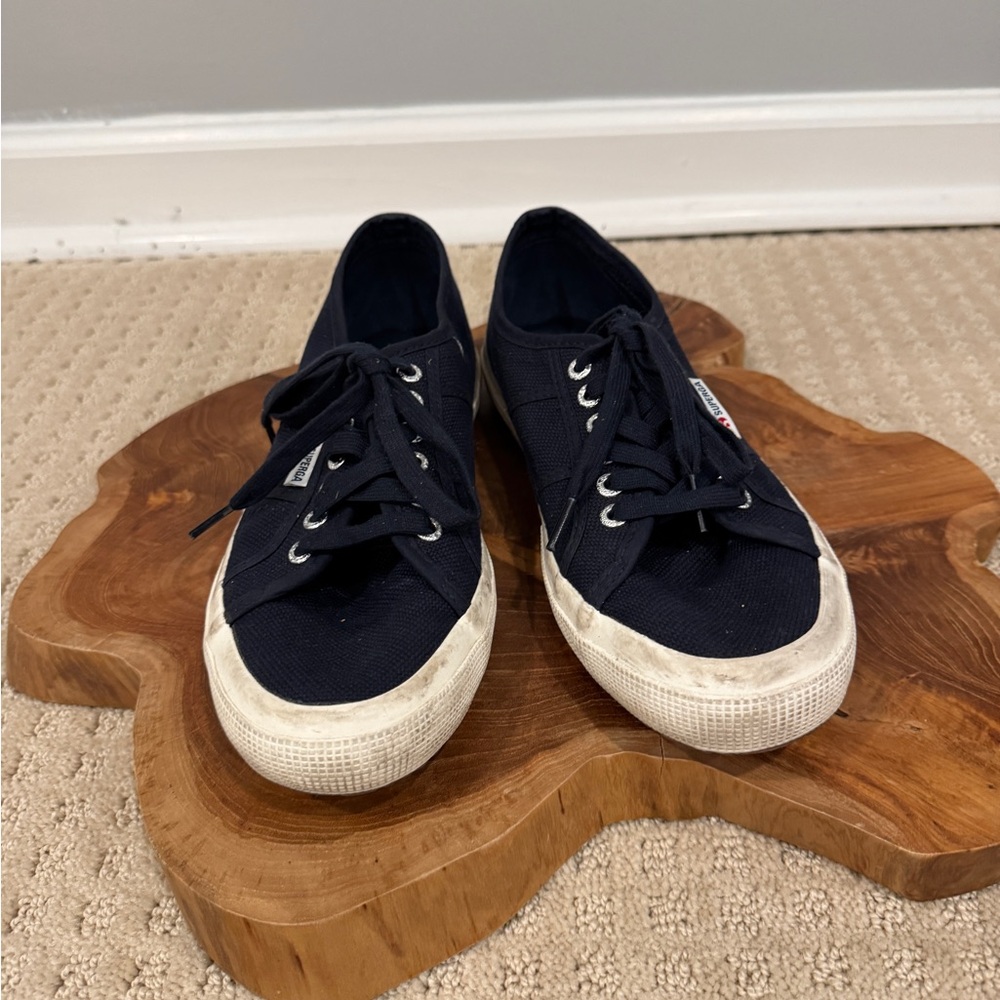 Superga Blue Canvas Sneakers Timeless Design